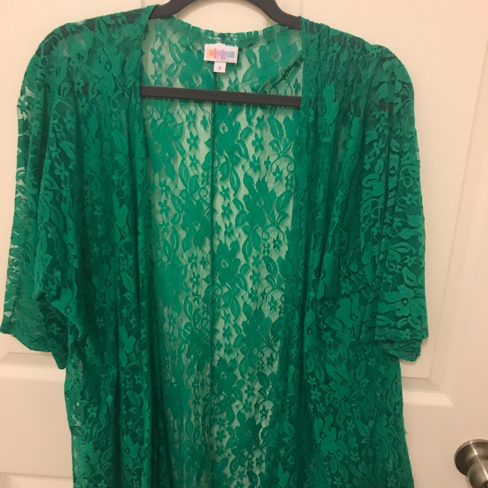 Kelly Green Lace Lindsay Cardigan
